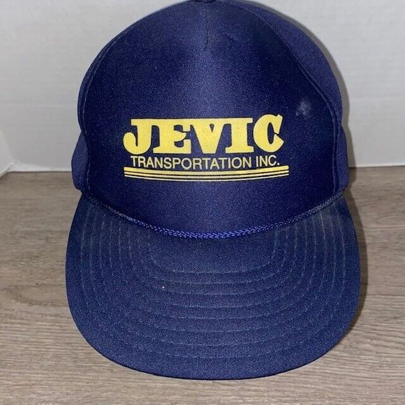 Vintage Jevic Transportation Inc Blue Trucker Hat Nissin Cap Snapback - Picture 2 of 8